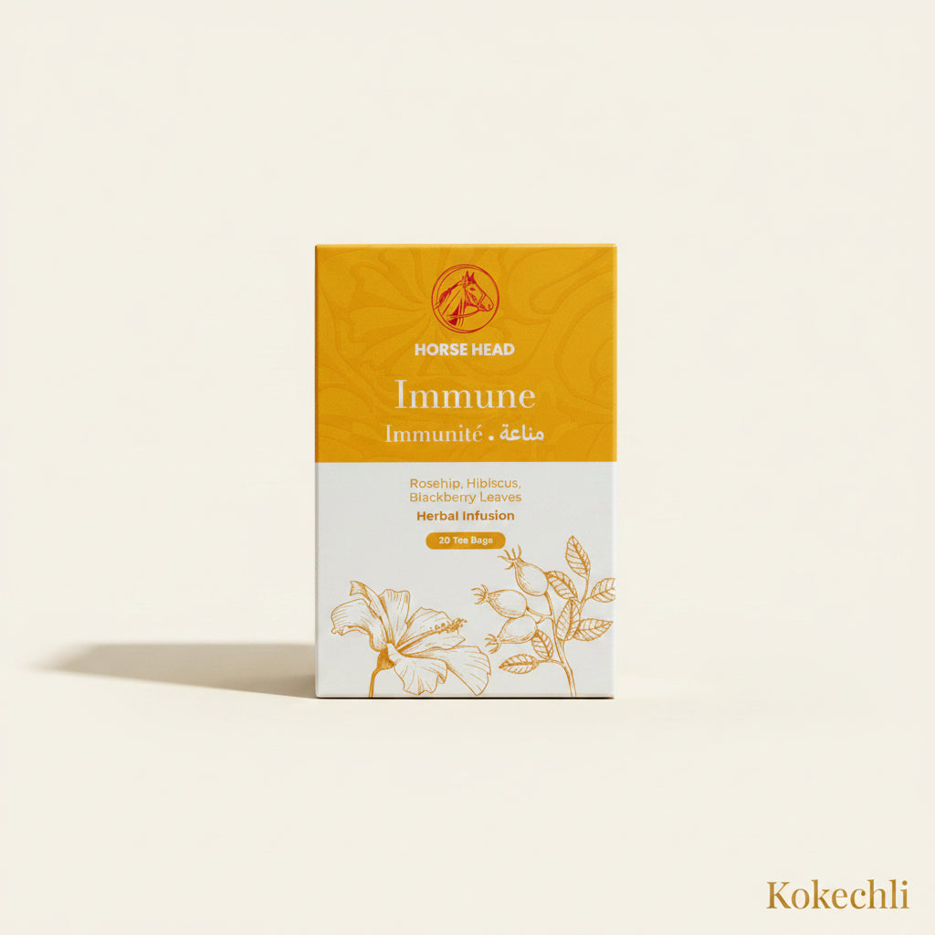Horse Head – Infusion Immune | Cynorrhodon, Hibiscus, Feuilles de Mûre | 20 Sachets