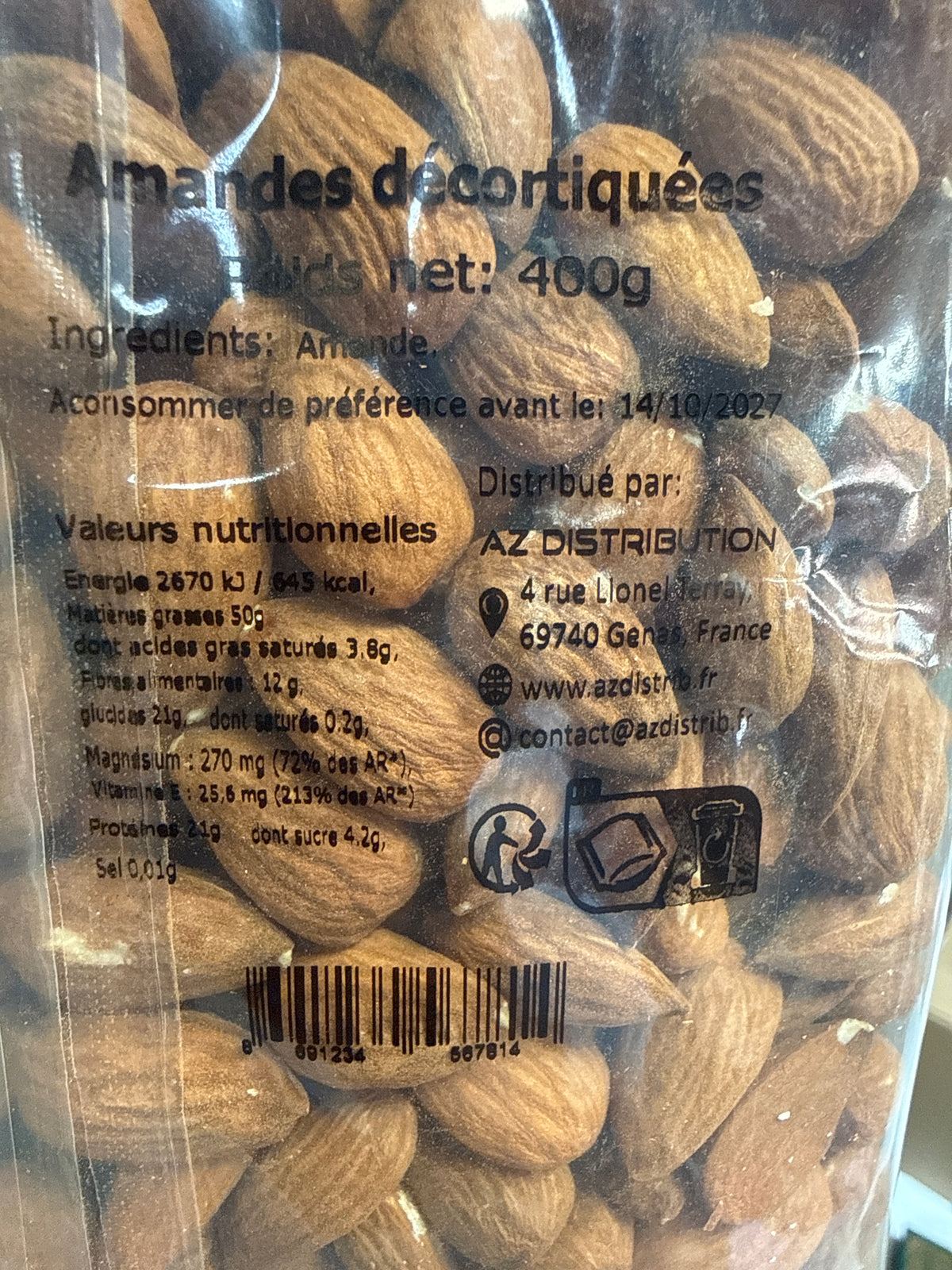 Amandes Décortiquées – 400 g