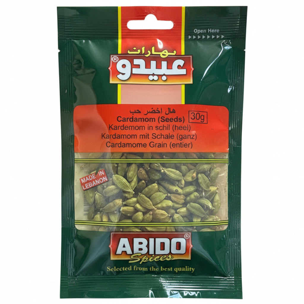 Cardamome Grains Entiers Abido Spices 30g – هال أخضر حب