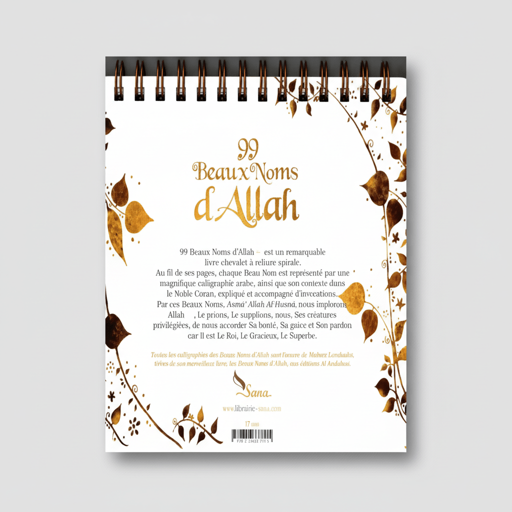 99 Beaux Noms d’Allah Livre chevalet – Beige - KokechliSana
