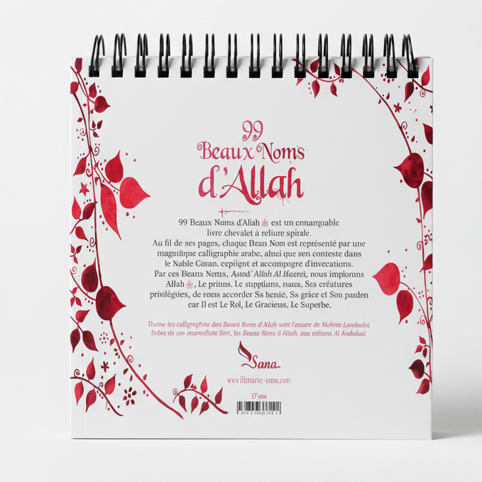 99 Beaux Noms d’Allah Livre chevalet – Rose - KokechliSana
