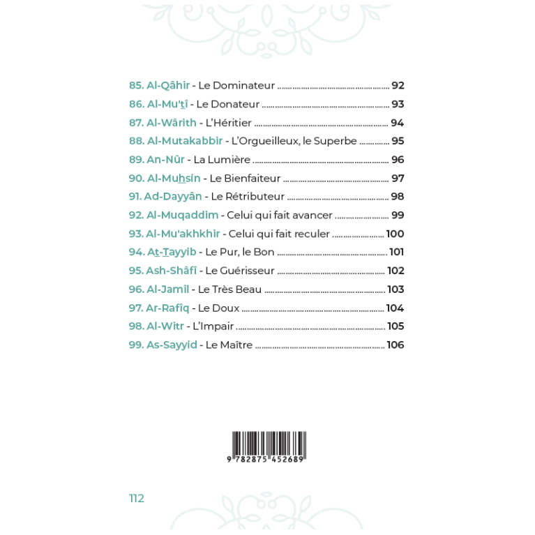 99 Noms d’Allah tirés du Coran et de la Sunna - KokechliAl Hadîth