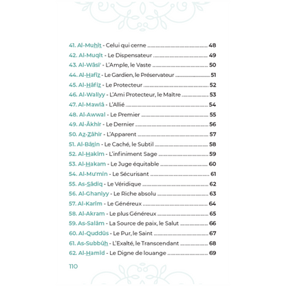 99 Noms d’Allah tirés du Coran et de la Sunna - KokechliAl Hadîth