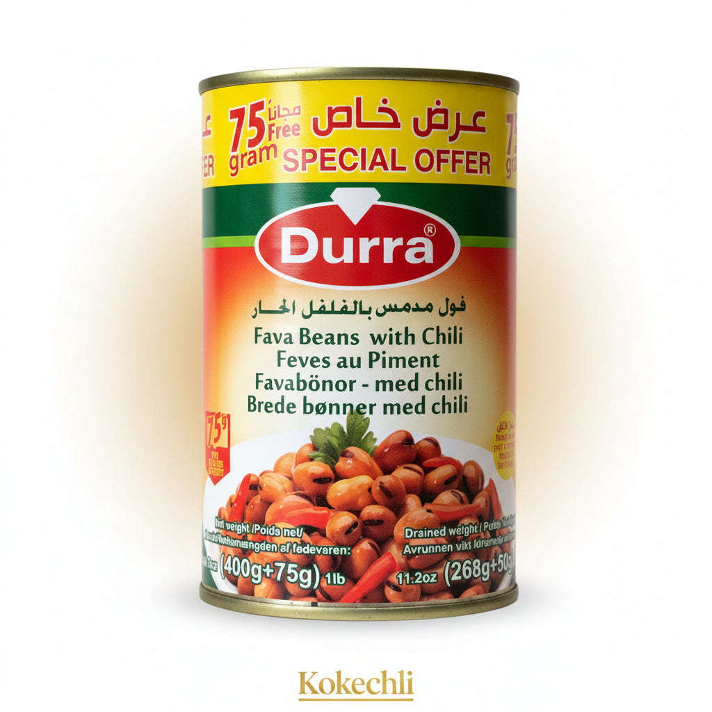 Durra – Fèves au Piment | Foul Médamès Épicé en Conserve 475g