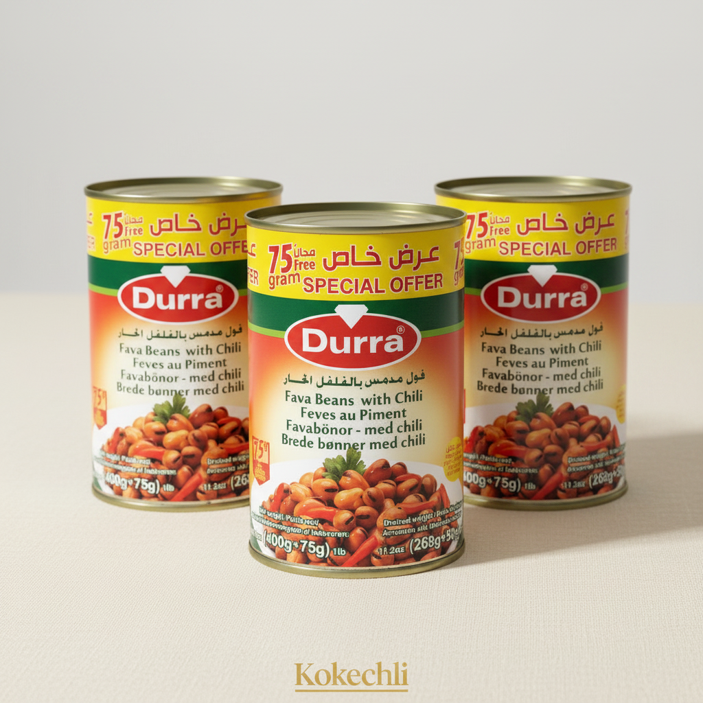 Fèves au Piment | Foul Médamès Épicé en Conserve 475g Durra