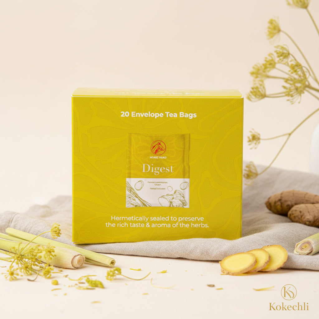 Infusion Herbe Fenouil, Citronnelle & Gingembre | 20 Sachets Horse Head Digest