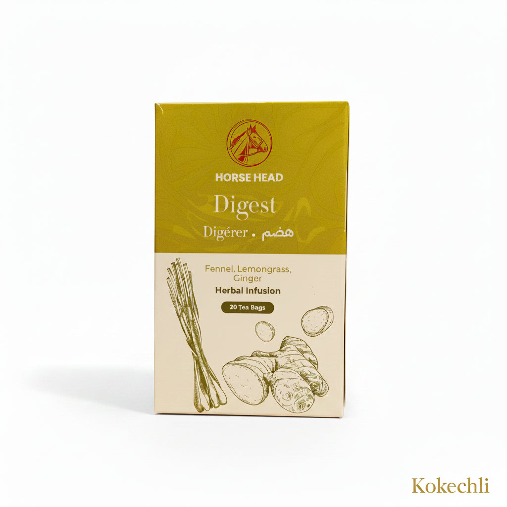 Infusion Herbe Fenouil, Citronnelle & Gingembre | 20 Sachets Horse Head Digest