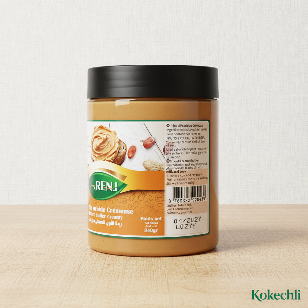 Pâte d'Arachide Crémeuse NARENJ 340g – Smooth Peanut Butter