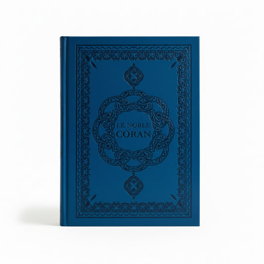 Le Noble Coran ( arabe / français / phonétique ) couleur bleue - taille moyenne - format poche