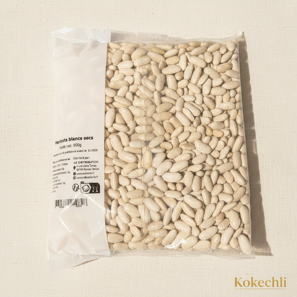 Haricots Blancs Secs – Légumineuses Sèches | 900 g | NARENJ