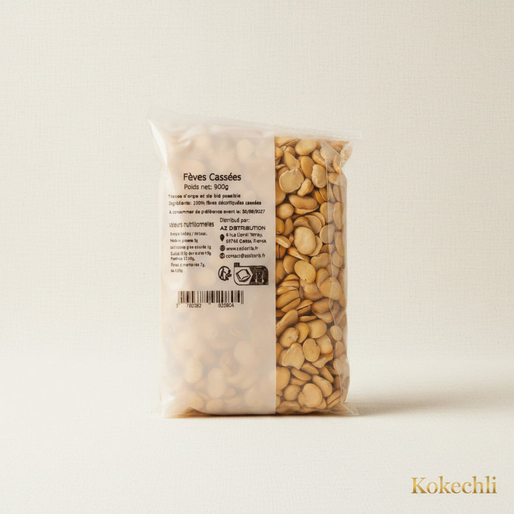 Fèves Cassées Décortiquesées – Légumineuses Sèches | 900 g