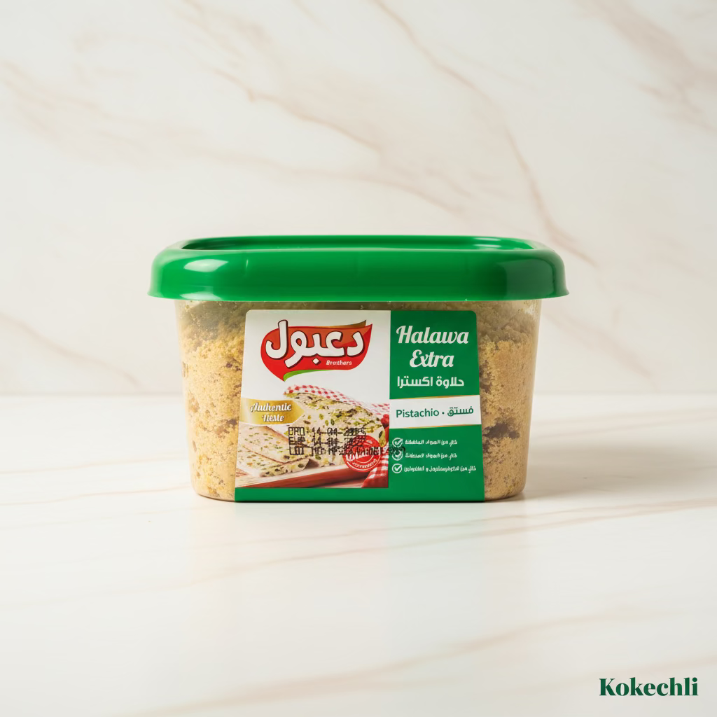 Halawa Extra avec pistache - Daabool Brothers - Confiserie libanaise Halva au tahini et pistaches