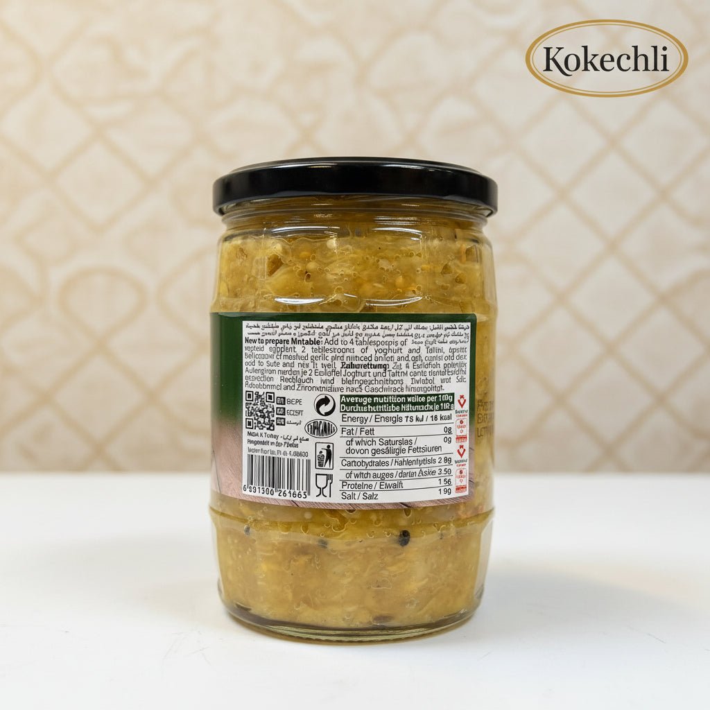 Aubergines grillées Baladna 520g - Bocal pour moutabal et baba ghanouj - Kokechli Baladna