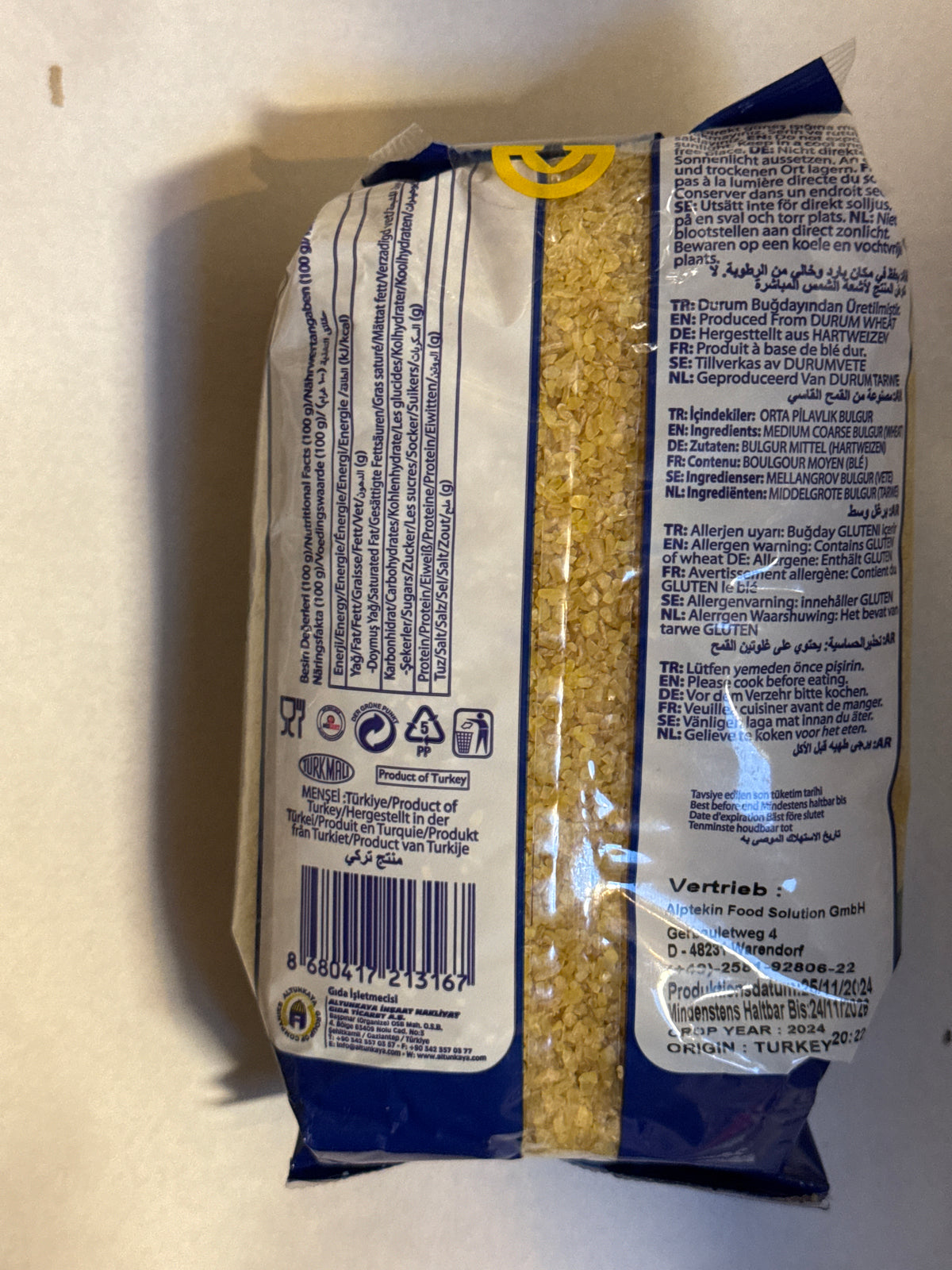 Boulgour grains moyens – 900 g
