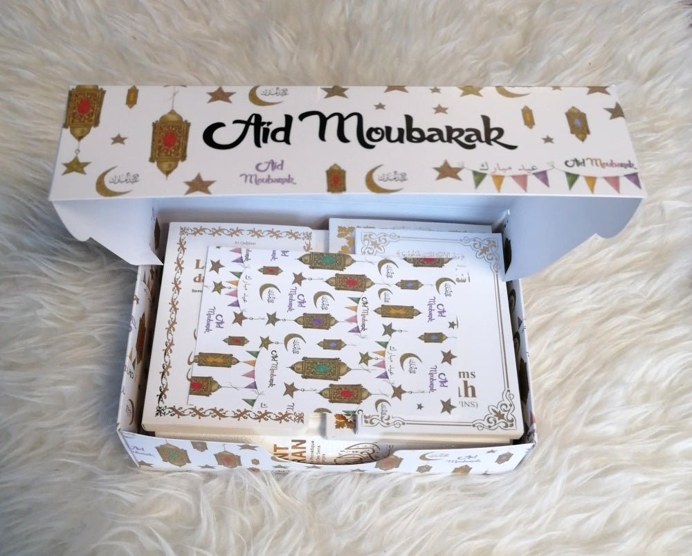 Coffret Cadeau Aïd Moubarak – Le Saint Coran + La Citadelle du Musulman + Les 40 Hadiths An - Nawawi + Les 99 Beaux Noms d’Allah – Orientica - Kokechli Kokechli