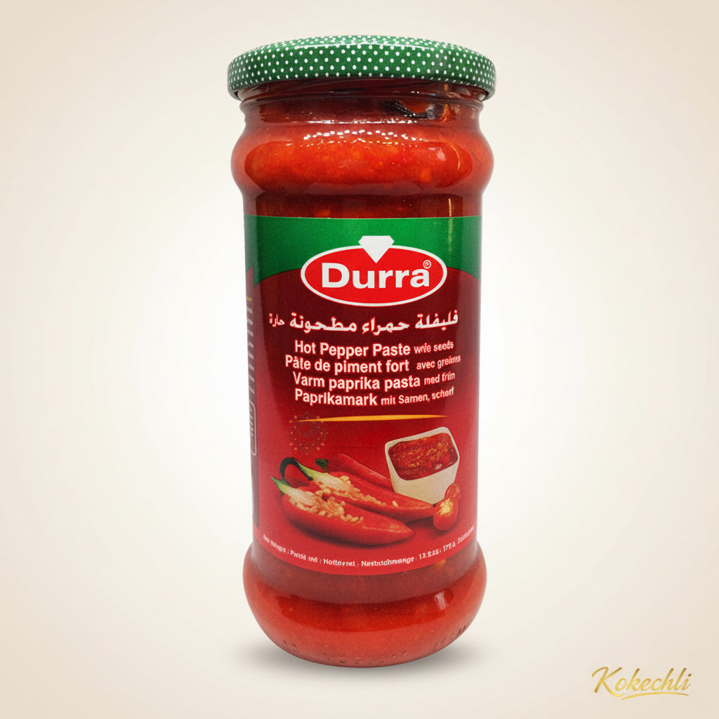 Pâte de Piment Fort avec Graines Durra 370 g – Condiment oriental au poivron rouge
