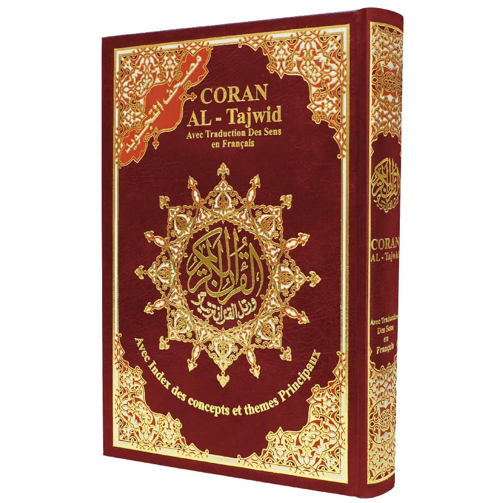 Coran Al-Tajwid avec traduction du sens en français – Édition Dar Almarifa – format 17×24 cm - Rouge