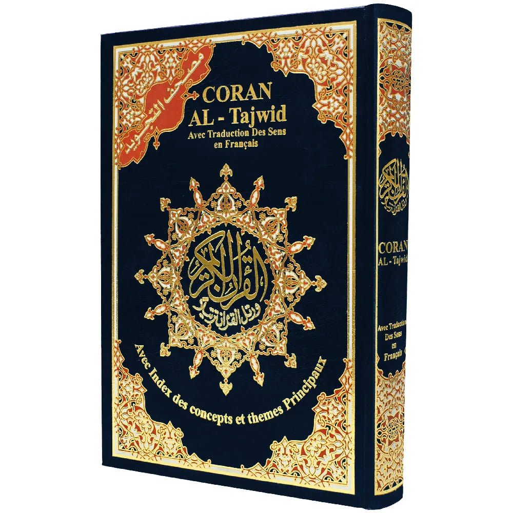 Coran Al-Tajwid avec traduction du sens en français – Édition Dar Almarifa – format 17×24 cm - Noir