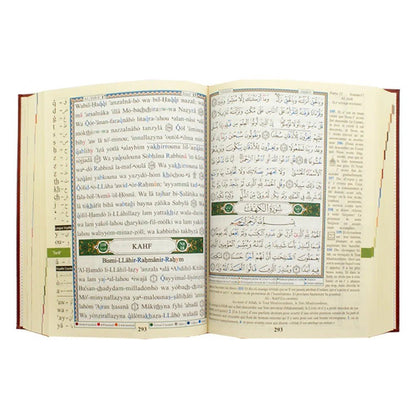 Coran Al - Tajwid avec traduction du sens en français et transcription phonétique – Édition Dar Almarifa – format 17×24 cm - Couverture bleue marine - KokechliMa boutique