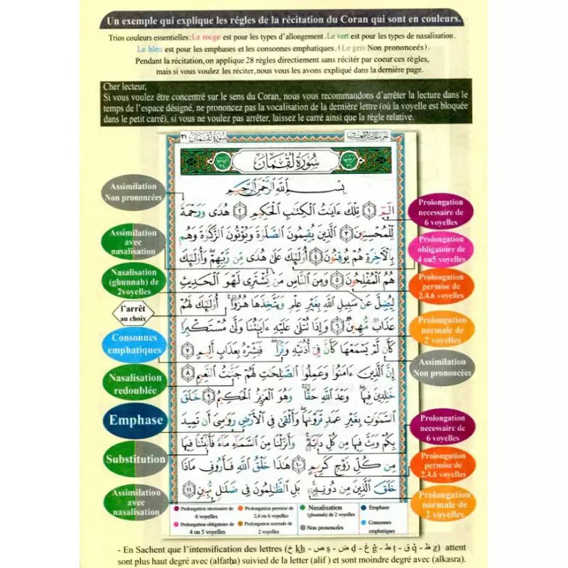 📖 Coran Al - Tajwid en Arabe avec Traduction du Sens en Français et Phonétique – Parties 28, 29, 30 - KokechliMa boutique