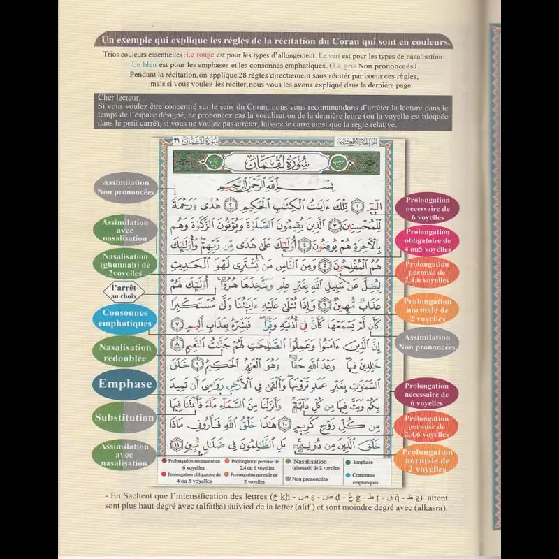 Coran AL - Tajwid – Juzz Amma (30) – Arabe / Français / Phonétique – Avec QR Code par page - KokechliDar Al Ma'arifa