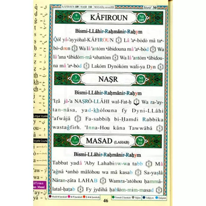 Coran Al - Tajwid – Juzz Tabarak et Amma (Chapitres 29 et 30) – avec Phonétique et Traduction en Français - KokechliSana