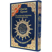 Coran Allemand/Arabe – Tajwid avec traduction des sens et index thématique en allemand – 17 × 24 cm – Dar Al Maarifah - Bleu marine