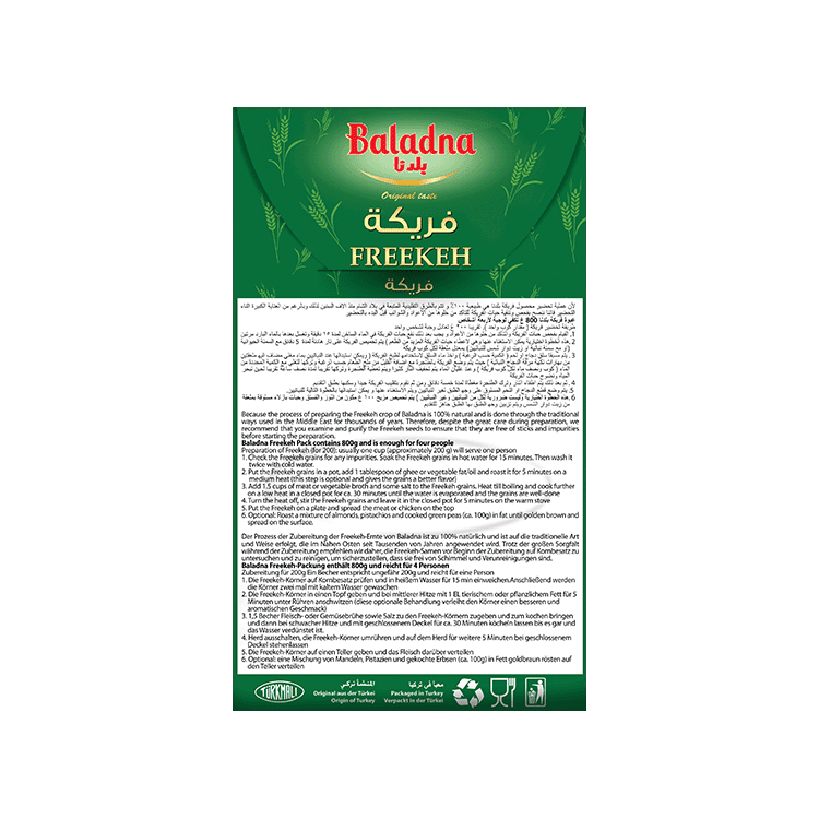 Freekeh Baladna (blé vert grillé) – Oriental 800 g - KokechliBassam