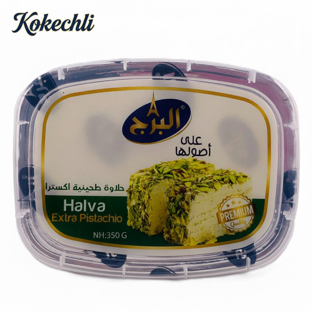 Halva Extra Pistachio 350 g – Halva premium au pistache - Al Burj - Kokechli Al baraka