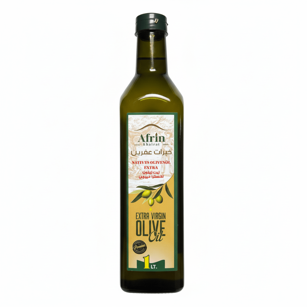 Huile d’olive extra vierge Afrin Khairat 1L – Huile d’olive naturelle premium d’Afrin (Syrie) - Kokechli Kokechli