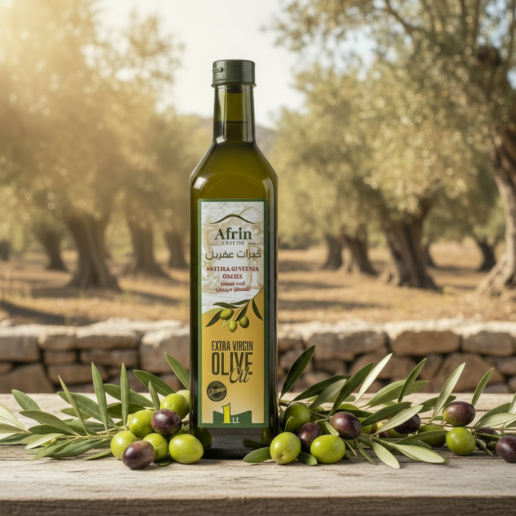 Huile d’olive extra vierge Afrin Khairat 1L – Huile d’olive naturelle premium d’Afrin (Syrie) - Kokechli Kokechli