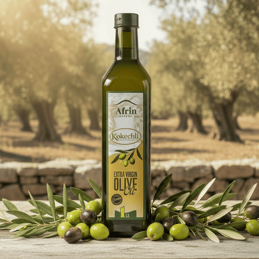 Huile d’olive extra vierge Afrin Khairat 1L – Huile d’olive naturelle premium d’Afrin (Syrie) - Kokechli Kokechli