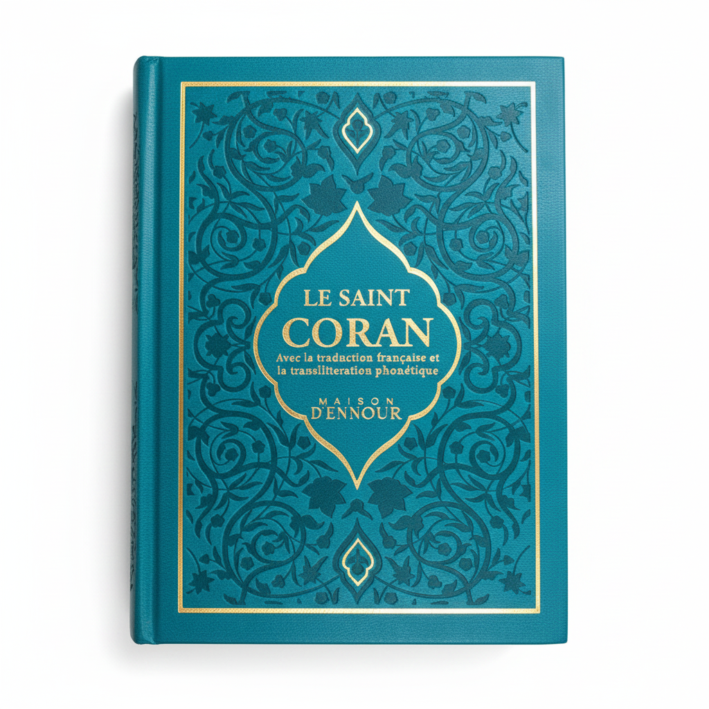 Le Saint Coran Bleu Turquoise en Arabe - Français - Phonétique - couverture rigide format poche