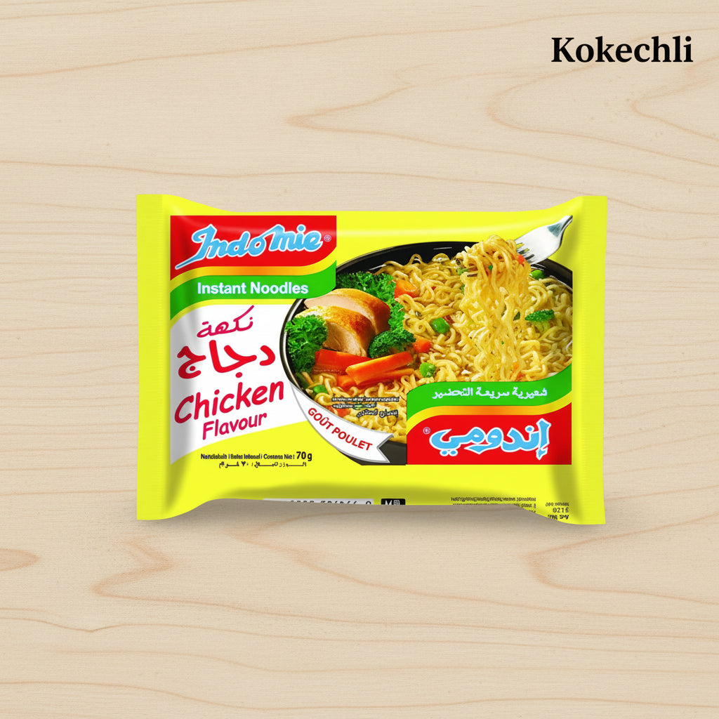 40 x Nouilles instantanées Indomie  –  Repas rapide 3 min - Saveur au choix ( poulet, légumes)
