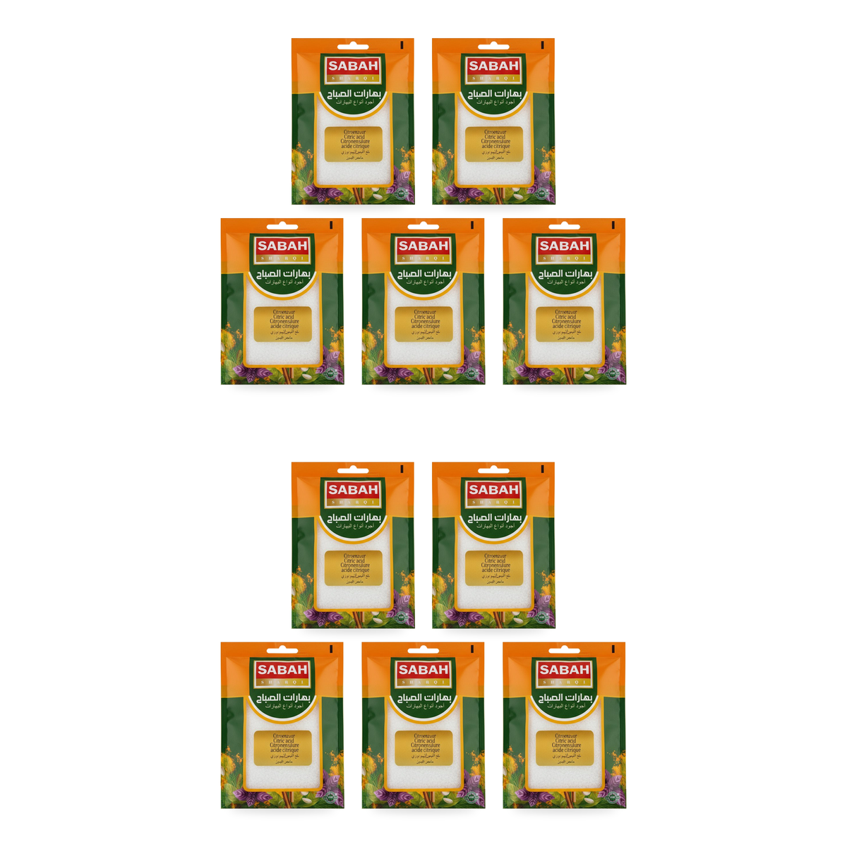 Acide citrique Sabah 60 g – Lot de 10 sachets