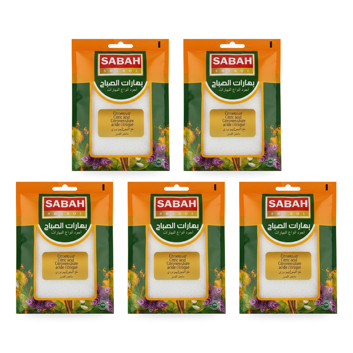 Acide citrique Sabah 60 g – Lot de 5 sachets