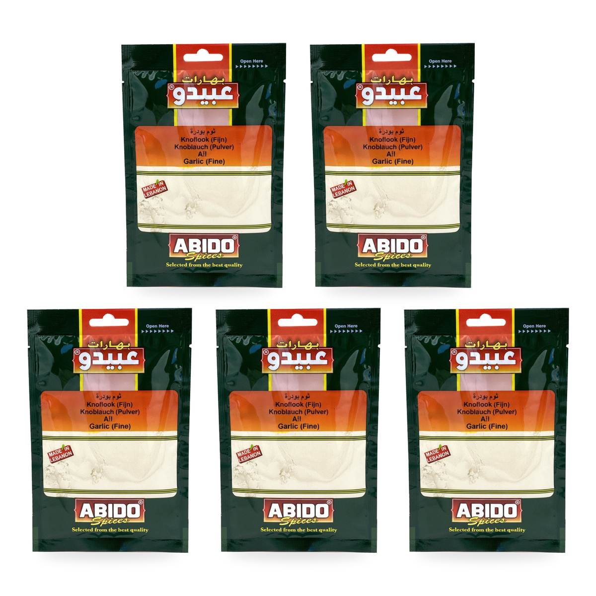 Ail moulu Abido50g – Lot de 5 sachets