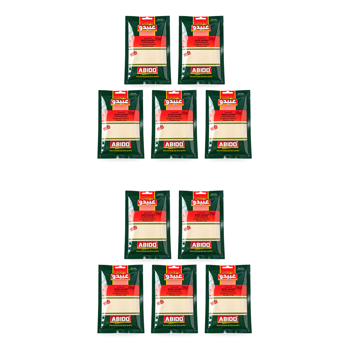 Ail en poudre Abido Spices 50 g – lot de 10 sachets