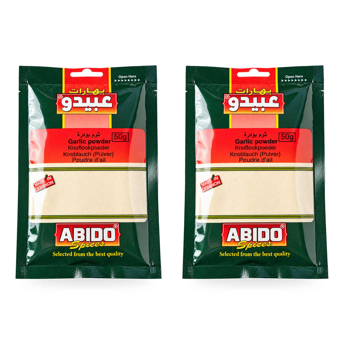 Ail en poudre Abido Spices 50 g – lot de 2 sachets