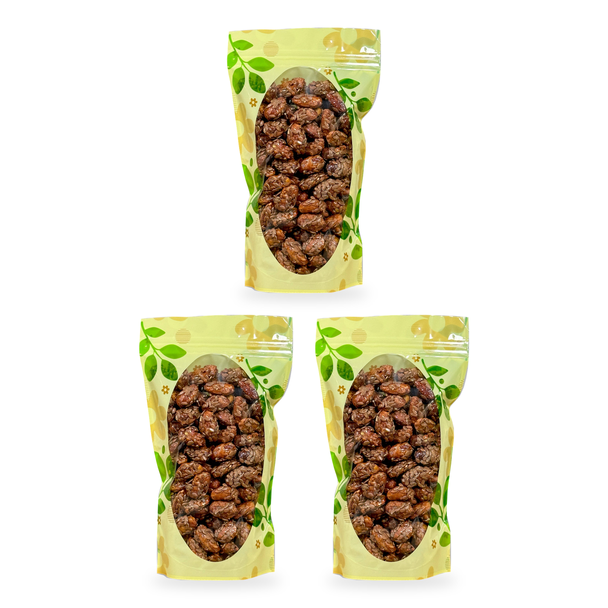 Amandes caramélisées aux graines de lin 250 g - lot de 3 sachets