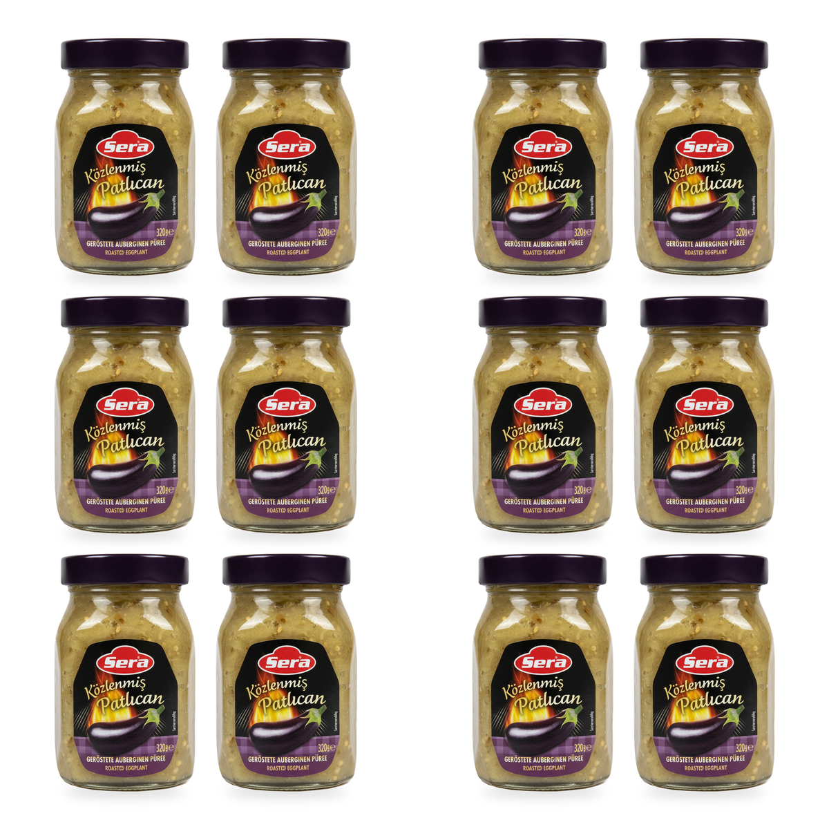 Aubergine grillée Sera 320 g – lot de 12 bocaux