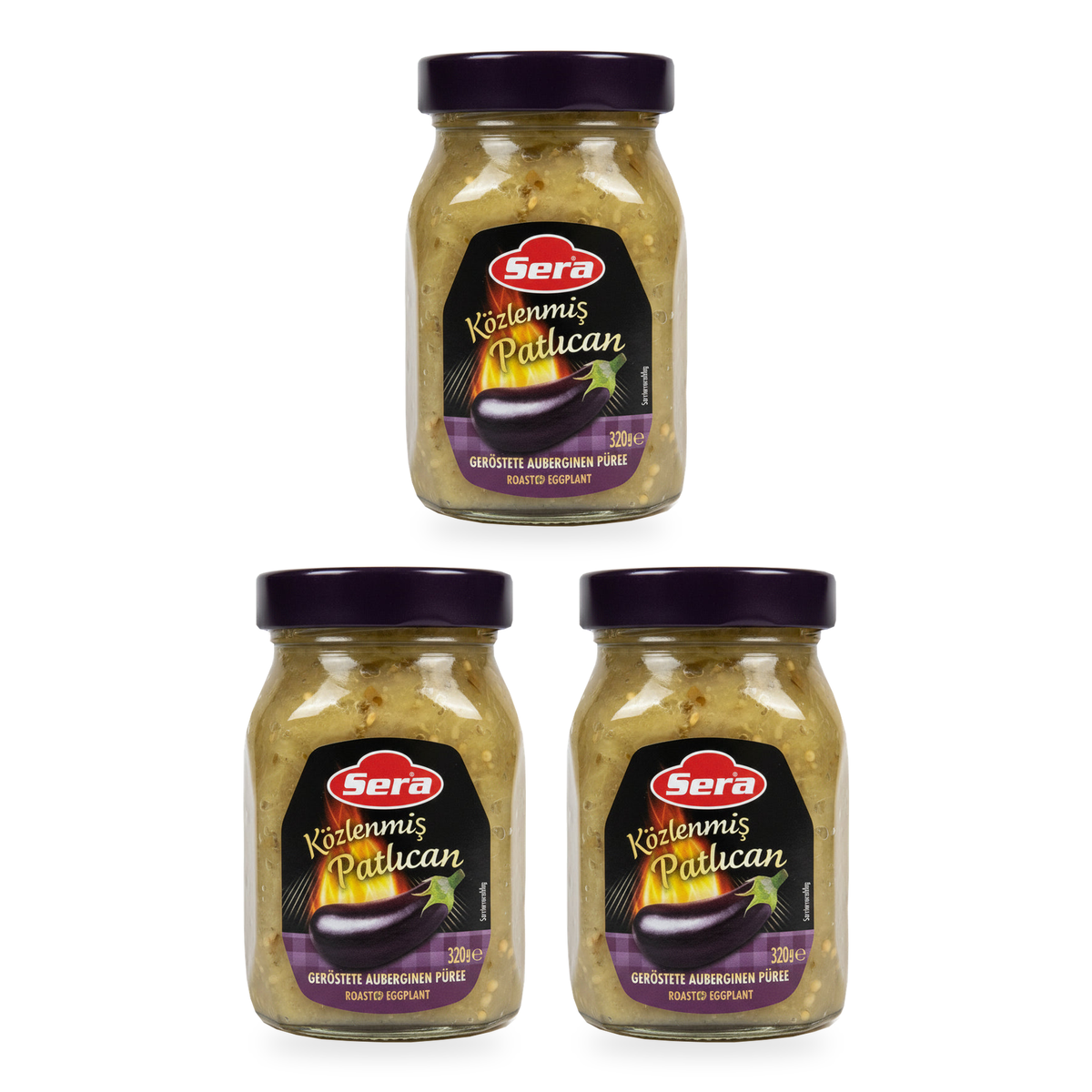 Aubergine grillée Sera 320 g – lot de 3 bocaux