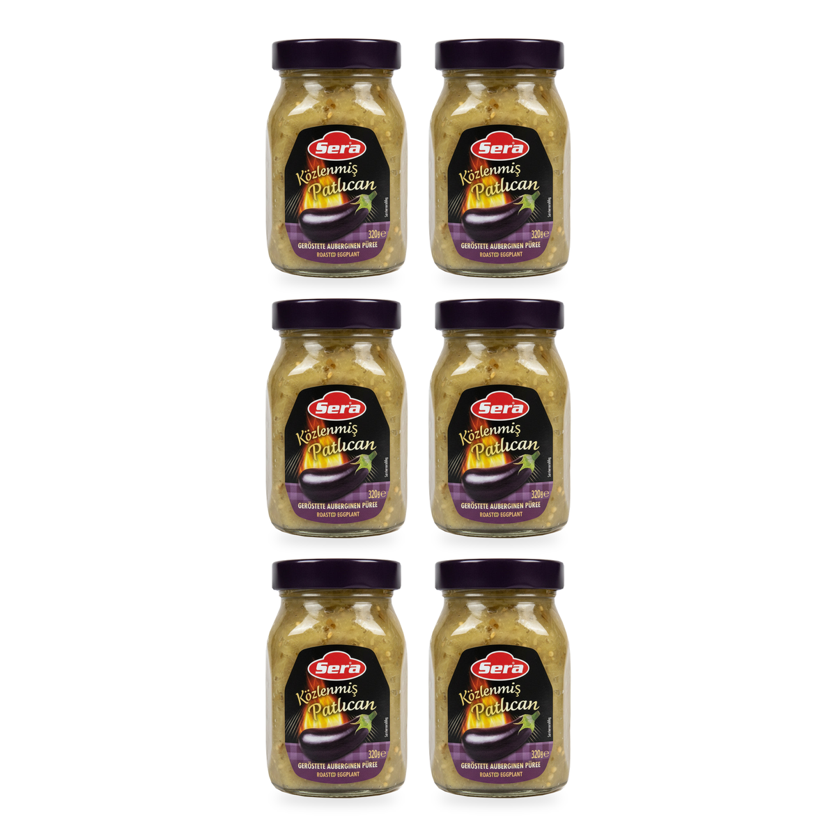 Aubergine grillée Sera 320 g – lot de 6 bocaux