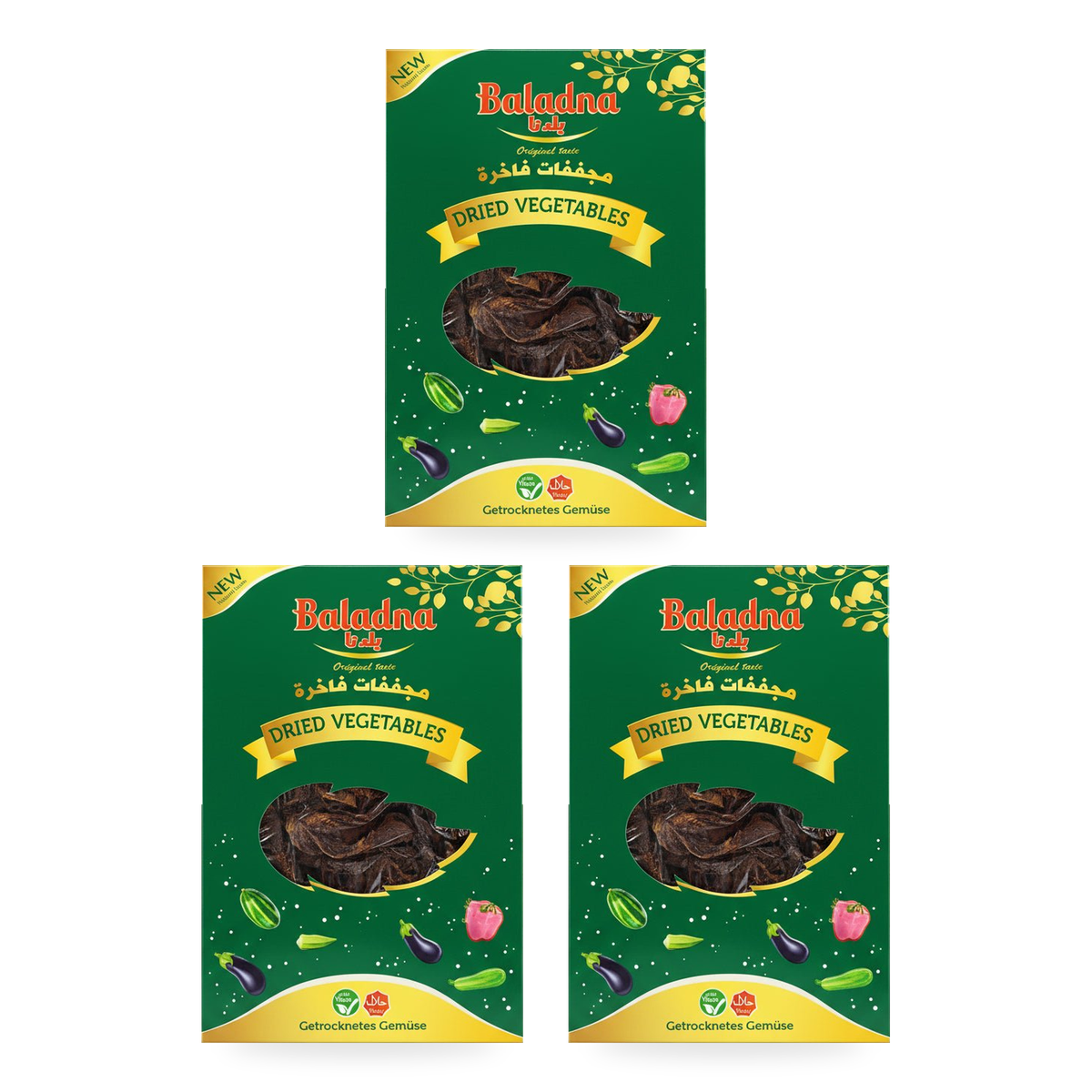 Aubergines séchées Baladna – Lot de 3 boîtes