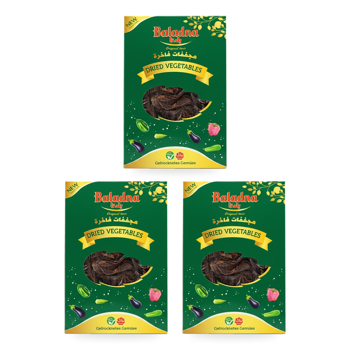 Aubergines séchées Baladna - lot de 3 boîtes