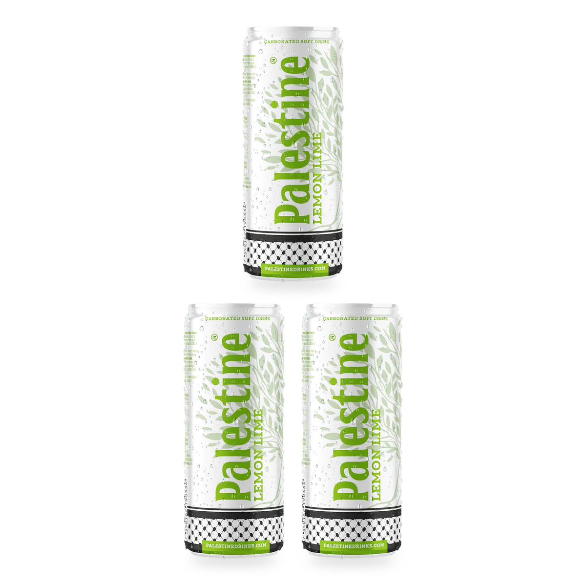 Boisson gazeuse citron-citron vert Palestine 330 ml – lot de 3 canettes