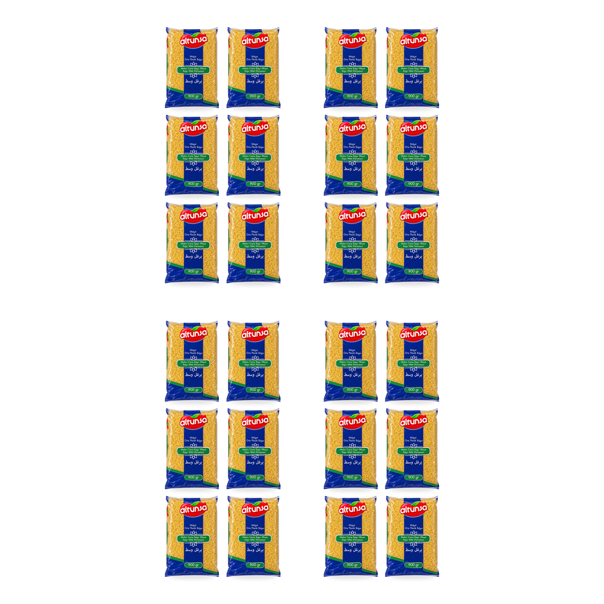 Boulgour à grains moyens Altunsa 900 g – lot de 24 sachets, fond blanc