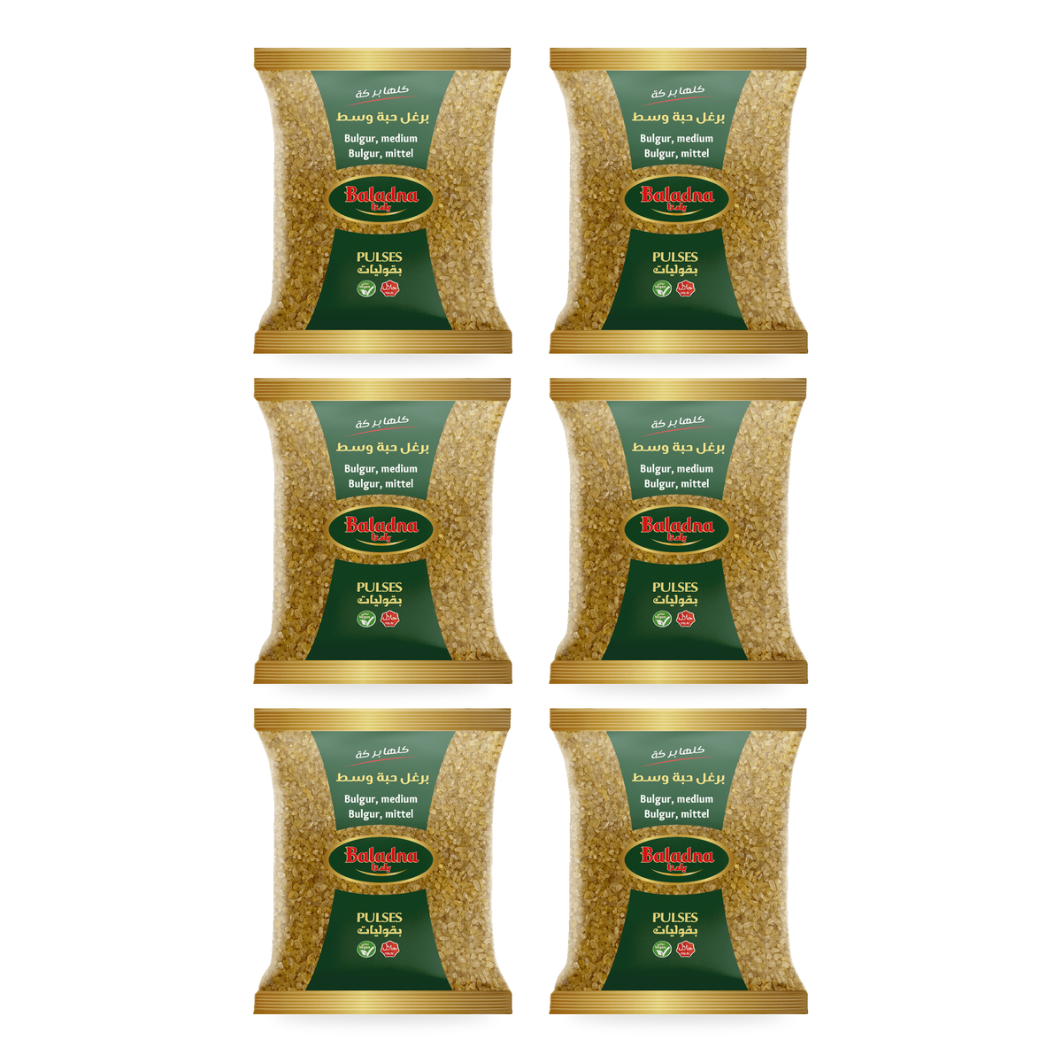 Boulgour grains moyens Baladna 900 g – Lot de 6 sachets