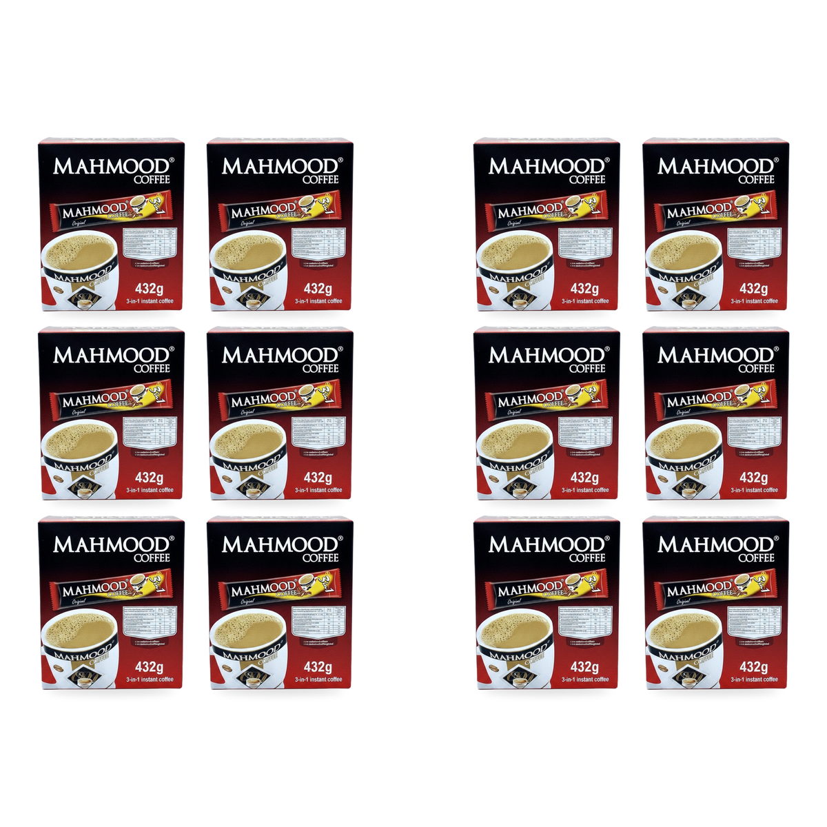 Café instantané 3-en-1 Mahmood, boîte de 432 g – 12 boîtes