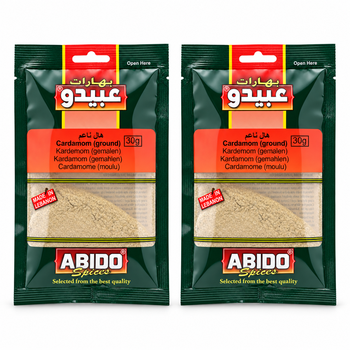 Cardamome moulue Abido 30 g — lot de 2 sachets
